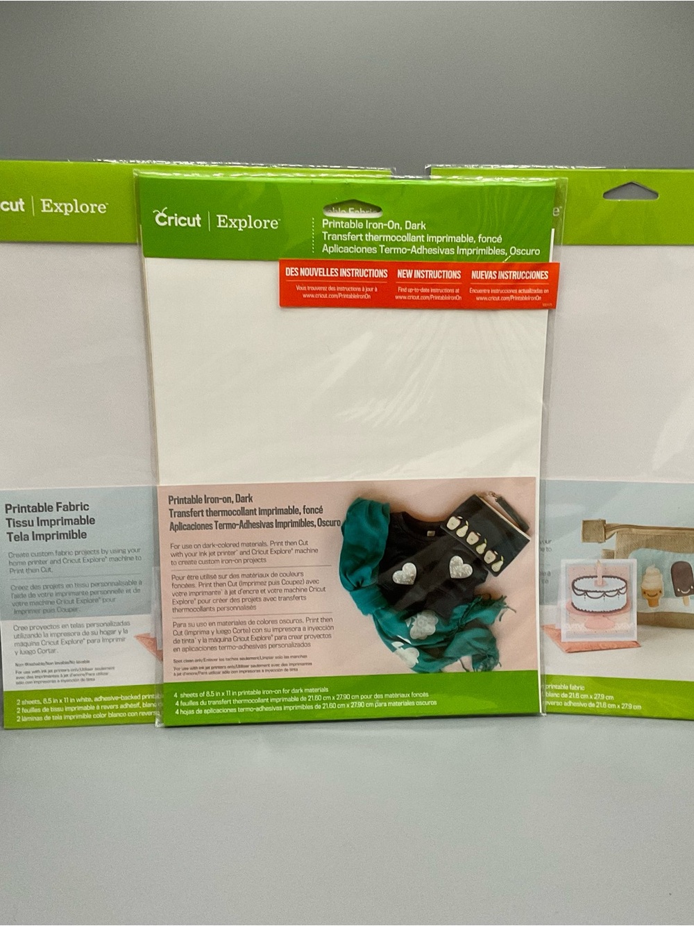 Cricut Explore Printable Iron-On & Regular Fabric Sheets 8.5 x 11 Sealed Packs